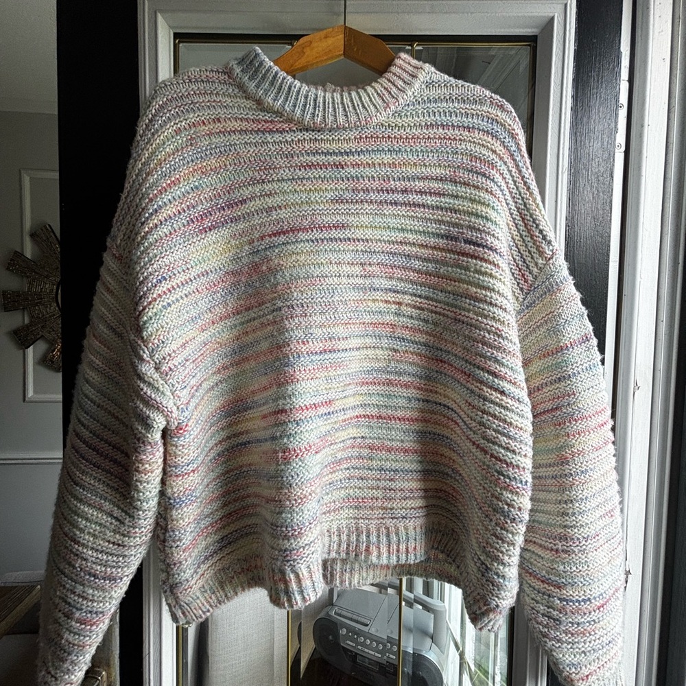 Studio One Cream Crew Neck Sweater with Relaxed Fit